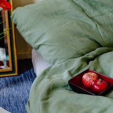 Load image into Gallery viewer, Soft Moss linen duvet cover