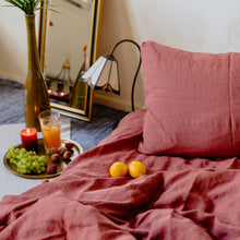 Load image into Gallery viewer, Red Sunset linen duvet cover