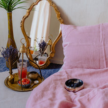 Load image into Gallery viewer, Pink Rose linen duvet cover
