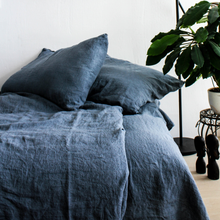 Load image into Gallery viewer, Grey Stone linen duvet cover
